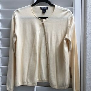 Lands End Cream Long Sleeve Cardigan (Size XS 2-4)